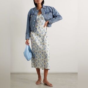 DÔEN ruffled floral-print midi dress size 2